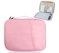 PIWOSGOL Custodia per Tablet 9-11 Pollici Compatibile con iPad Pro/Air 11" (M4/M2), iPad 10.9" 10ª Gen, iPad 10.2", Galaxy Tab A9+/S9 FE,Borsa Porta Tablet Imbottita con Manico e Tasca Accessori,Rosa
