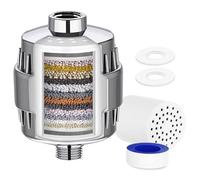 PIWOSGOL Filtro Anticalcare Doccia Shower Filter a 34 Stadi, Universale Filtro Doccia con 2 Cartuccia di Ricambio pour Rimuove i Metalli Pesanti di Calcare e Cloro e Altri Depositi in Acqua Dura