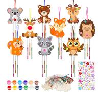 PIWOSGOL Kit Animali in Legno, 9 Pezzi Campanelli a Vento per Bambini, Animali Fai Da Te, Lavoretti Creativi Giocattoli, Regalo di Compleanno di Natale per Ragazze Ragazzi 3 4 5 6 7 8 9 10 Anni