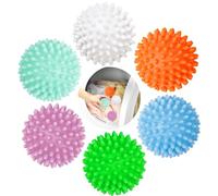 PIWOSGOL Palline Asciugatrice 6 Pezzi, Palline per Lavatrice Palle Asciugatrice Palline Asciugatrice Riutilizzabili Antipiega, Sfere Asciugatrice Anti -Statica, Ammorbidisce Abiti, Bucato Soffice