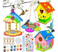 PIWOSGOL Set di 4 mangiatoie per uccelli per bambini, per esterni, fai da te, per uccelli, fai da te, per bambini, per bambini, 3, 4, 5, 6, 7, 8, 9, 10 anni
