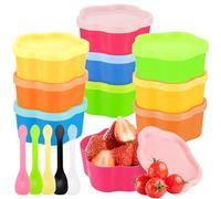 PIWOSGOL Set di Contenitori per Ermetico Alimenti, 10 Pezzi Contenitore di Plastica con Coperchi, Contenitori Piccola Riutilizzabili Impilabili, Senza BPA, per Microonde Freezer Lavastoviglie Fiori