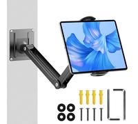 PIWOSGOL Supporto Tablet Muro in Alluminio, Regolabile Porta Tablet da Muro Supporto Tablet Parete per iPad Pro Air Mini, Galaxy Tab, Tutti i Telefoni e Tablet da 4.7-12.9 Pollici
