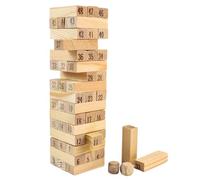 PIWOSGOL Torre oscillante in legno, 48 mattoncini da impilare, piccolo gioco impilabile per bambini dai 3 anni in su, abilità, promuove lo sviluppo e le capacità motorie dei bambini, 17,5 x 4,5 x 4,5