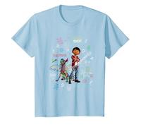 Pixar Coco Miguel And Dante With Colorful Doodles Maglietta, Bambini, Celeste, 12 anni