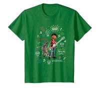 Pixar Coco Miguel And Dante With Colorful Doodles Maglietta, Bambini, Verde Mela, 8 anni