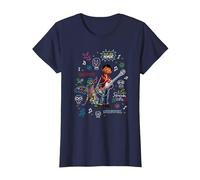 Pixar Coco Miguel And Dante With Colorful Doodles Maglietta, Donna, Navy, XL