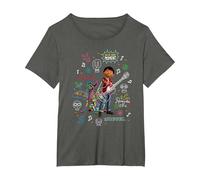 Pixar Coco Miguel And Dante With Colorful Doodles Maglietta, Donna plus-size, Asfalto, 3X