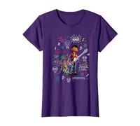 Pixar Coco Miguel And Dante With Colorful Doodles Maglietta, Donna, Viola, XXL