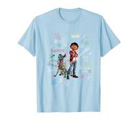 Pixar Coco Miguel And Dante With Colorful Doodles Maglietta, Uomo, Celeste, L