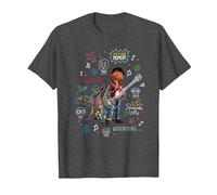 Pixar Coco Miguel And Dante With Colorful Doodles Maglietta, Uomo, Grigio Scuro, M