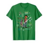 Pixar Coco Miguel And Dante With Colorful Doodles Maglietta, Uomo, Verde Mela, 3XL