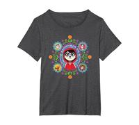 Pixar Coco Remember Me Miguel, Ernesto, Imelda, Dante Maglietta, Donna plus-size, Grigio Scuro, 2X