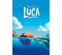 Pixar - Luca - Poster Disney film - dimensioni 61 x 91,5 cm + cornice intercambiabile, Shinsuke® Maxi MDF bianco, disco acrilico