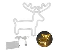 PIXAXOHH Insegna luminosa al neon a forma di cervo, colore giallo, ideale per decorazioni natalizie, di compleanno, matrimoni e feste.