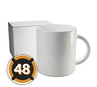PixColor - 48 tazze per sublimazione in ceramica bianca con manico | capacità 350 ml (11 oz) | Categoria AAA | Adatti al microonde e alla lavastoviglie | Compatibile con Cricut