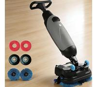 PixCy Lavapavimenti Industriale, Elettrica Lavapavimenti Rotante,Testina Rotante 360° & 43 Cm Larghezza,240 Giri/Min,Copertura 1200 M²/H, per Spazi Commerciali & Industriali,Compatto Grey