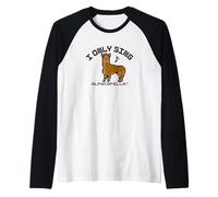 Pixel Animals Alpaca Pixel Art 8bit Marrone Maglia con Maniche Raglan