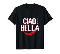 Pixel Art Ciao Bella Retro Gaming Italia - Design con Testo a Blocchi Maglietta