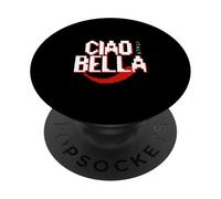 Pixel Art CIAO BELLA Retro Gaming Italia - Design con testo a blocchi PopSockets PopGrip Adesivo
