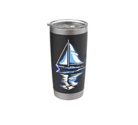 Pixel art della barca a vela Bicchiere termico in acciaio inox doppia parete