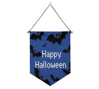 Pixel-art Halloween con pipistrelli appendiabiti per parete con asta telescopica banner display decorazioni da cortile all'aperto per porte, pareti, finestre, giardini, cortile