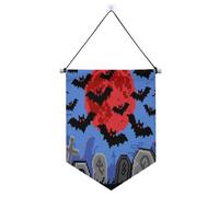 Pixel-art Halloween Tombstone con pipistrelli banner appeso con asta telescopica porta anteriore banner appeso decorazioni per festival e giorno speciale banderine para fiestas