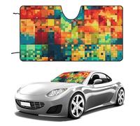 Pixel Art - Parasole per parabrezza, per auto, berlina, SUV, camion, universale, riflettente, per finestrini anteriori, pieghevole, parasole, blocca i raggi UV e mantiene l'interno fresco, 130 x 2 cm