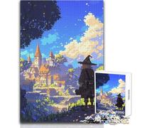 Pixel Art Strega che domina la città medievale Puzzle da 1000 pezzi per adolescenti Gioco di pensiero logico interattivo Ideale regalo per occasioni memorabili Dimensioni 50x75cm