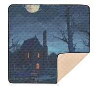 Pixel Art - Tappetino da gioco per bambini con sfondo di Halloween in stile retrò, pieghevole, comodo, per bambini, 127 x 127 cm
