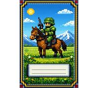 Pixel Art Warrior Notebook for Kids - 6x9 in | Gamer Style Writing Notebook: A Retro Pixel Art Notebook with Soldier on Horse Design | Perfect for School, Notes, and Creative Writing