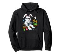 Pixel Easter Bunny Gamer - Divertente stile retrò videogioco Felpa con Cappuccio