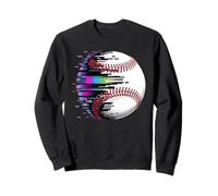 Pixel Glitch Art Baseball Felpa