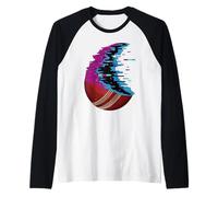 Pixel Glitch Art Cricket Palla Maglia con Maniche Raglan