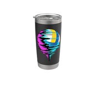 Pixel Glitch Art Pallavolo Bicchiere termico in acciaio inox doppia parete