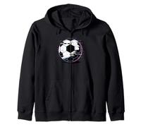 Pixel Glitch Art Pallone da Calcio Football Felpa con Cappuccio