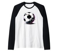 Pixel Glitch Art Pallone da Calcio Football Maglia con Maniche Raglan