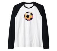 Pixel Glitch Art Pallone da Calcio Football Maglia con Maniche Raglan