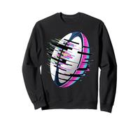 Pixel Glitch Art Pallone da Rugby Felpa
