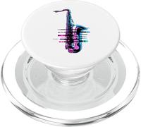 Pixel Glitch Art Sassofono Sassofonista PopSockets PopGrip per MagSafe