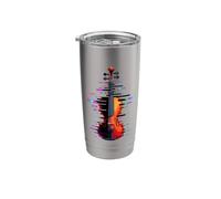 Pixel Glitch Arte Violino Violinista Viola Bicchiere termico in acciaio inox doppia parete