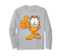 Pixel Graphics Cheeky Cat Lasagne Love Thumbs Up Art Classic Maglia a Manica