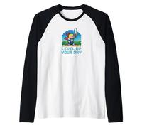Pixel Hero Retro Graphic - Level Up Your Day Classic Gamer A Maglia con Maniche Raglan