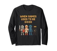 Pixel Knight Ninja Astronauta Robot Retro Gamer Gaming Maglia a Manica