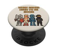 Pixel Knight Ninja Astronauta Robot Retro Gamer Gaming PopSockets PopGrip Adesivo