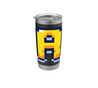 Pixel Lettera A Retro 8-Bit Alfabeto Iniziale Design Bicchiere termico in acciaio inox doppia parete