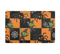 Pixel Monster - Zerbino per porta posteriore con trappola di Halloween per sporco e umidità, 81,3 x 50,8 cm, in gomma antiscivolo, extra per casa, ingresso esterno, patio, portico