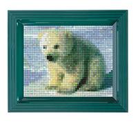 Pixel P31036 Mosaico confezione regalo orso polare, immagine pixel con cornice, sistema a innesto molto semplice, senza stirare o incollare, sassolini in bioplastica