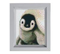 Pixel P31315 Pinguino da regalo a mosaico, immagine pixel con cornice, sistema a innesto facilissimo, senza stirare o incollare, sassolini in bioplastica