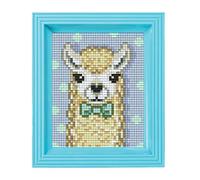 Pixel P31441 Scatola regalo a mosaico alpaca, immagine pixel con cornice, sistema a innesto facilissimo, senza stirare e incollare, sassolini in bioplastica